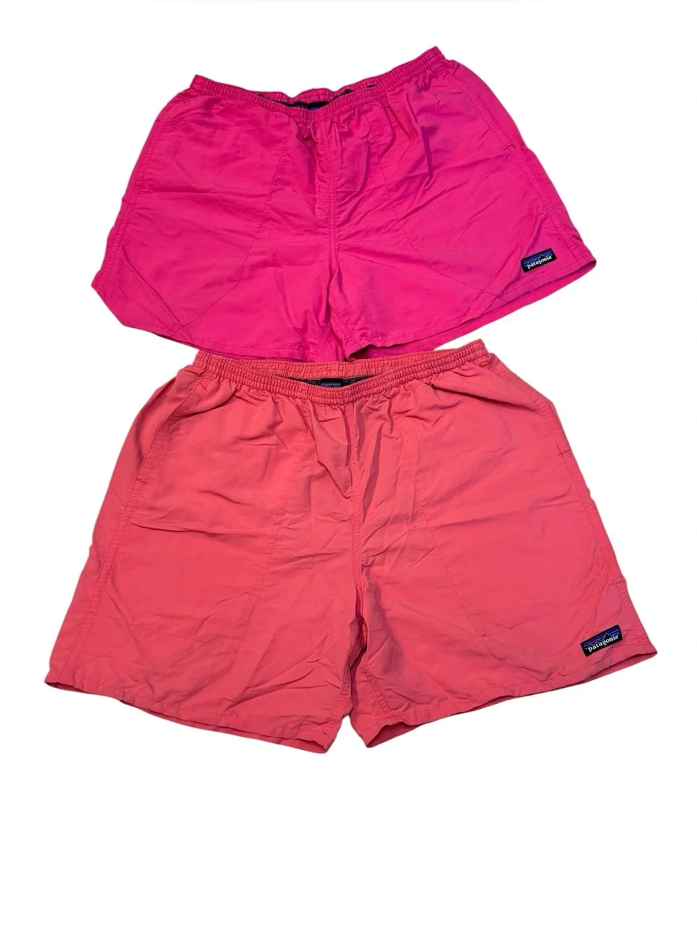 Patagonia Men’s Baggies Bundle 2 Pairs Pink Coral Hiking Outdoor Shorts Large